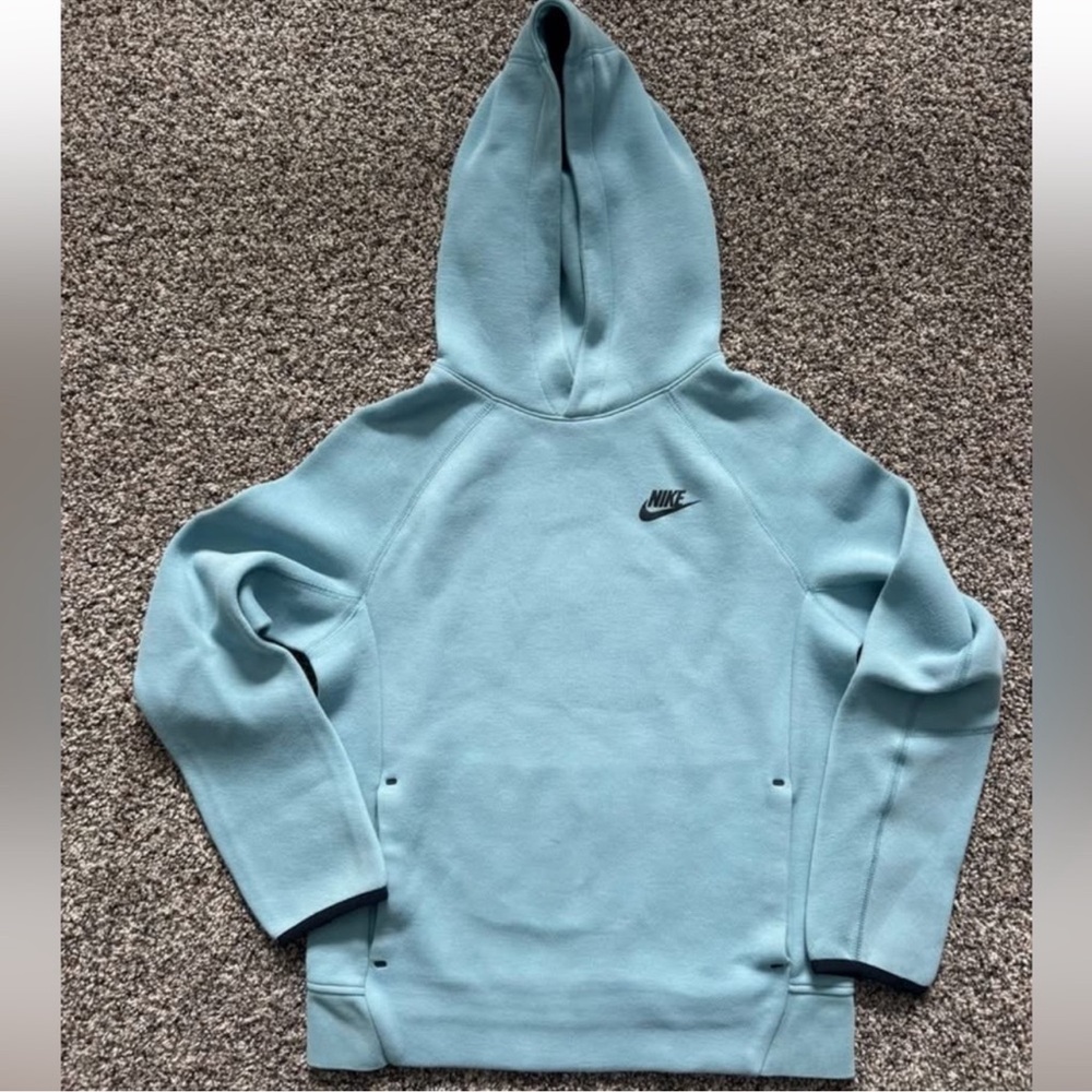 Nike Tech Fleece Blue Sportswear Pullover Hoodie- Youth Large - Picture 6 of 10
